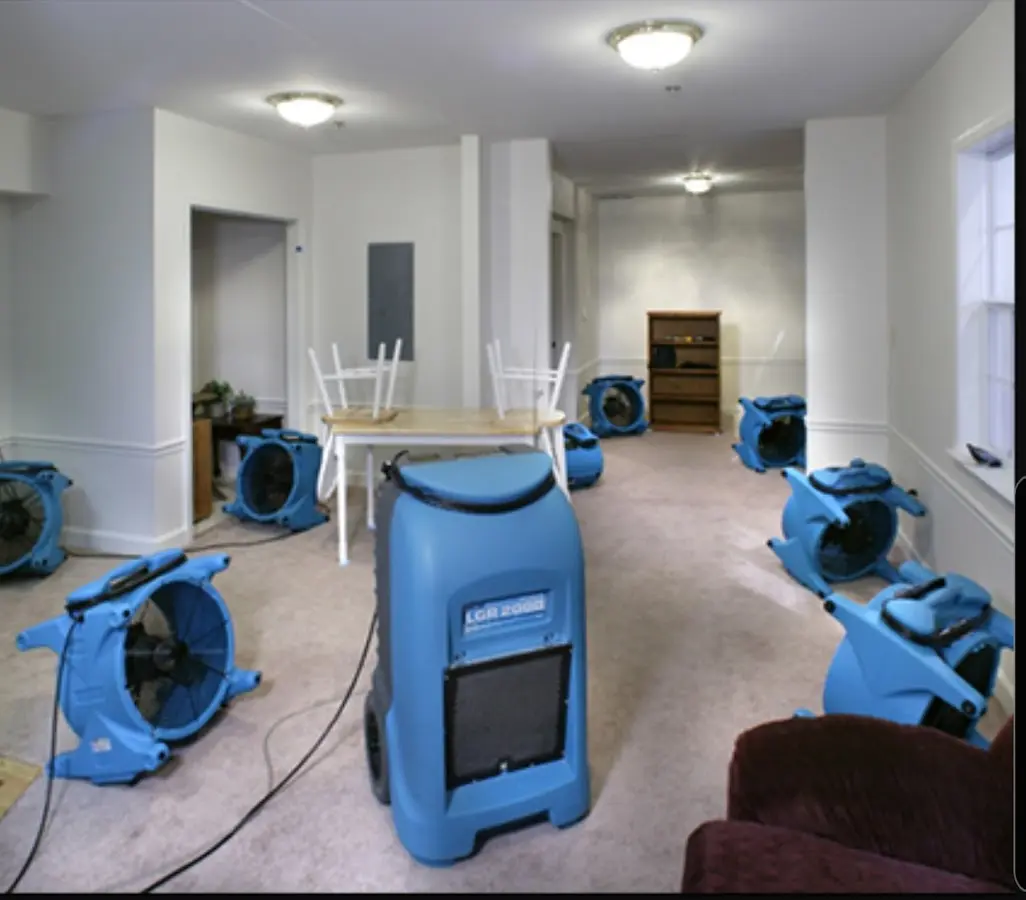 Air movers and dehumidifier setup for Water Extraction & Removal in Point Pleasant